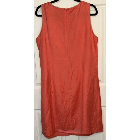 Jessica Howard Womens Orange Linen Blend Dress Size 14W Golden Detail Resortwear - Picture 4 of 5